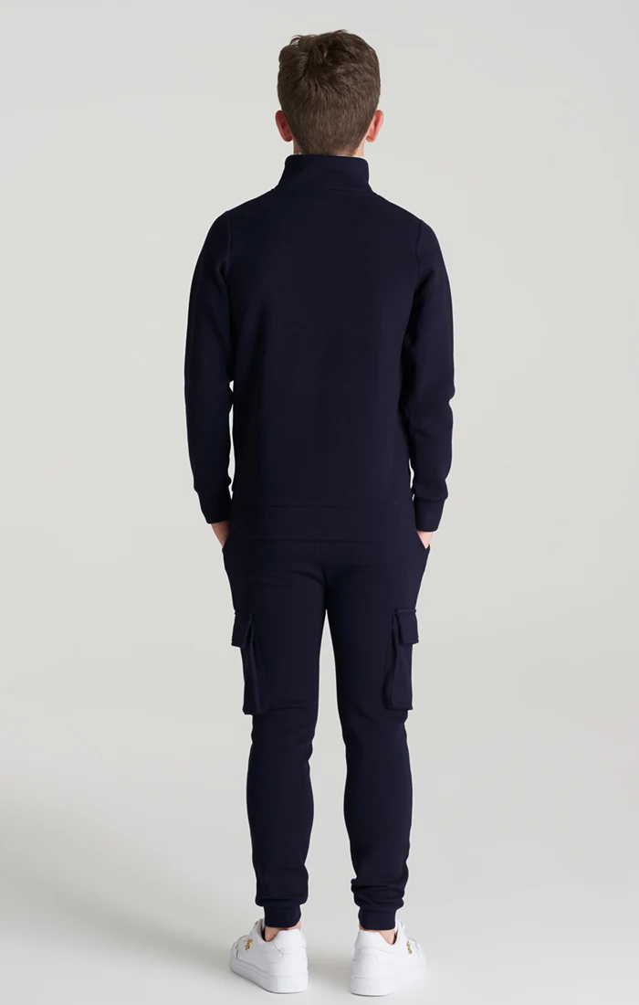 Boys Navy Borg 1/4 Zip Funnel Neck - Image 4