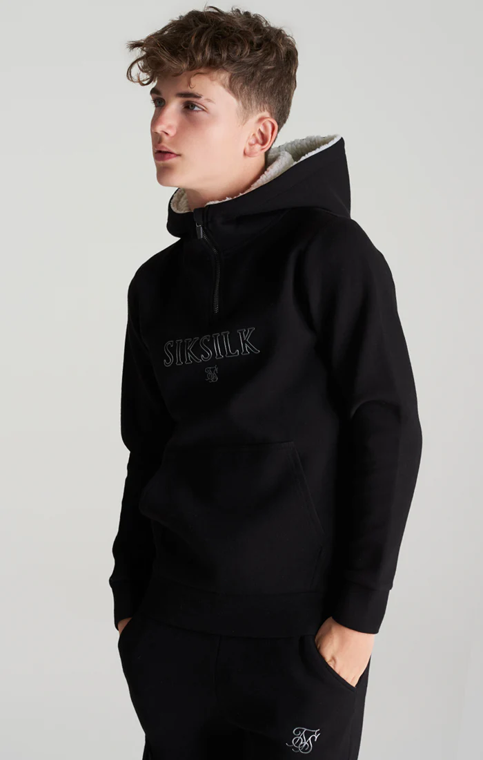 Boys Black Borg 1/4 Zip Hoodie - Image 3