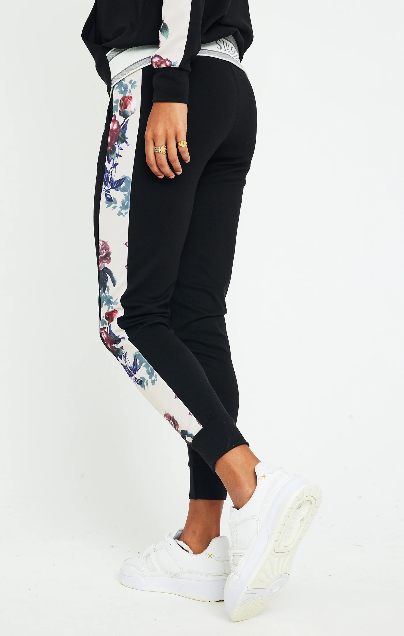 SikSilk Botanical Florals Pants - Black - Image 3