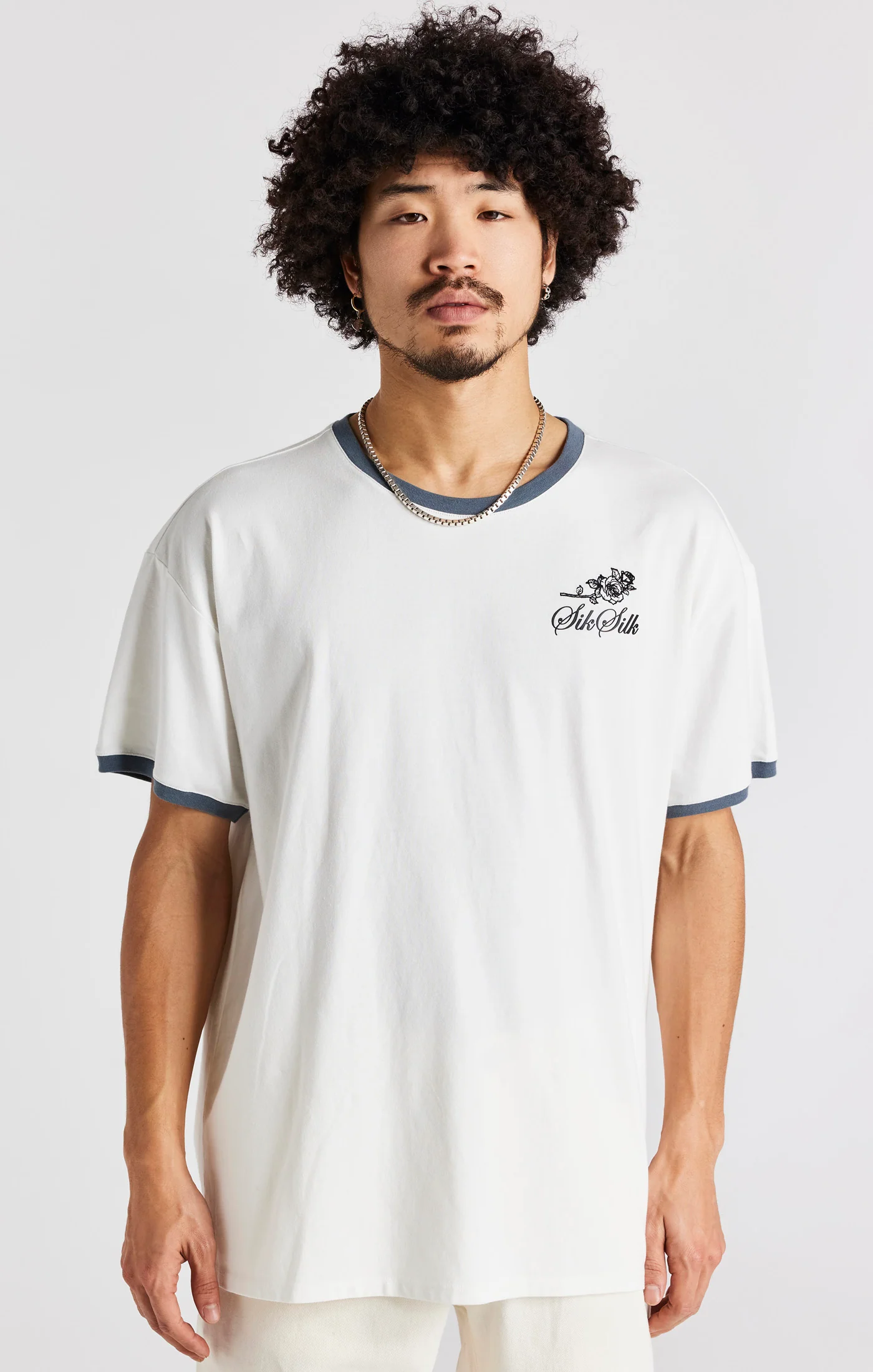 Ecru Short Sleeve Box Fit Ringer T-Shirt - Image 2