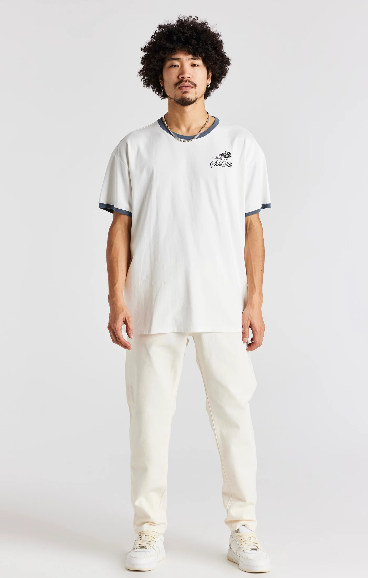 Ecru Short Sleeve Box Fit Ringer T-Shirt - Image 4