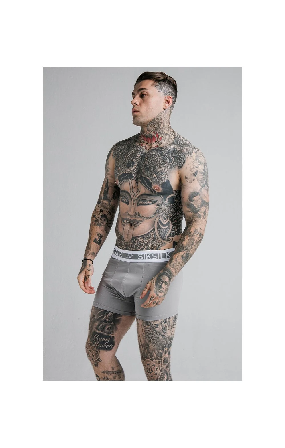 SikSilk Boxer Shorts (2 Pack) - Navy & Grey - Image 2