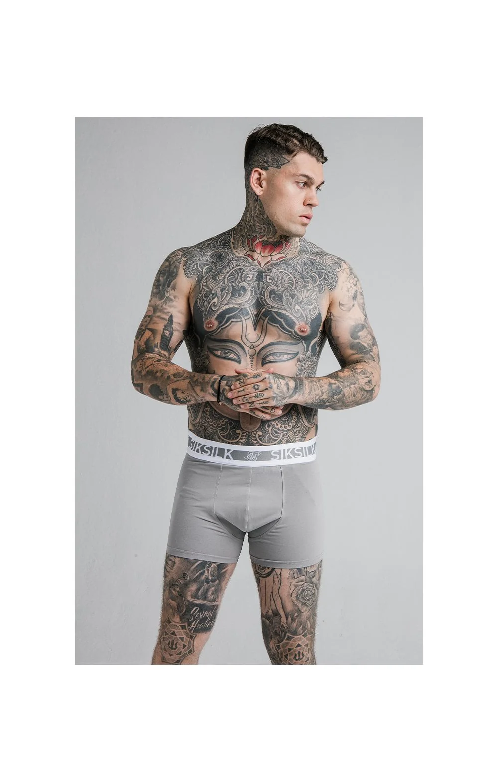 SikSilk Boxer Shorts (2 Pack) - Navy & Grey - Image 4