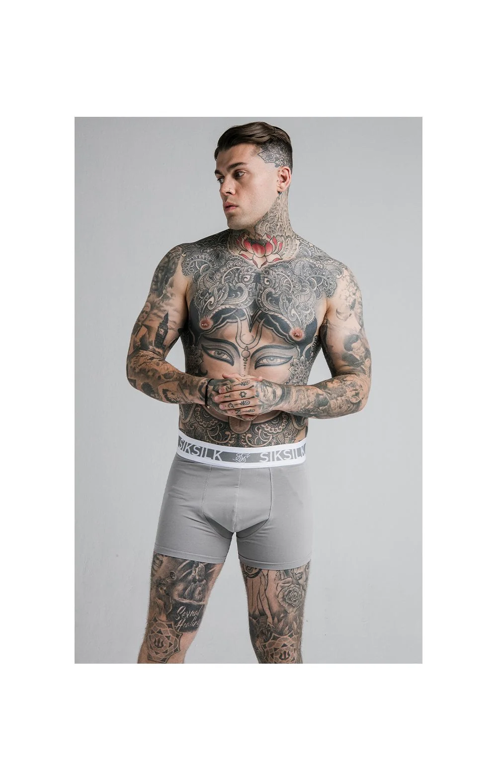 SikSilk Boxer Shorts (2 Pack) - Navy & Grey - Image 5