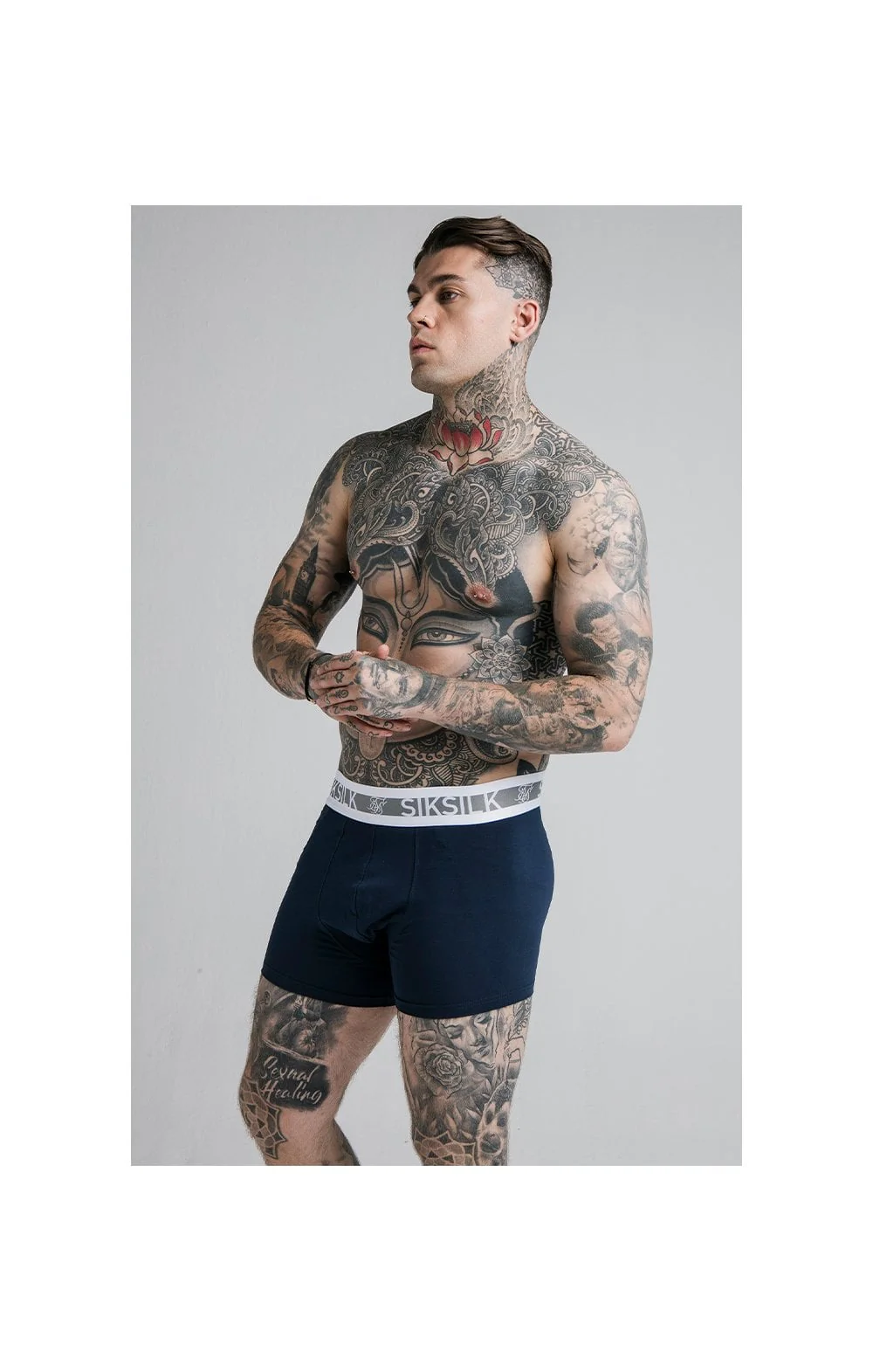 SikSilk Boxer Shorts (2 Pack) - Navy & Grey - Image 6