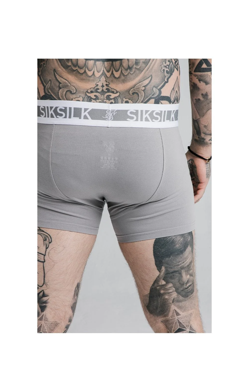 SikSilk Boxer Shorts (2 Pack) - Navy & Grey - Image 8