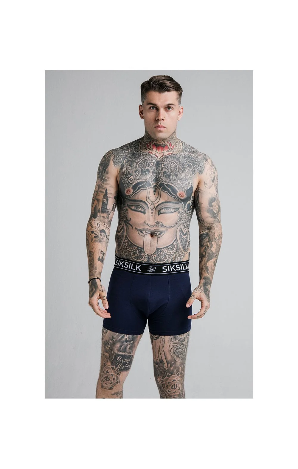 SikSilk Boxer Shorts (2 Pack)  - Red & Navy - Image 3
