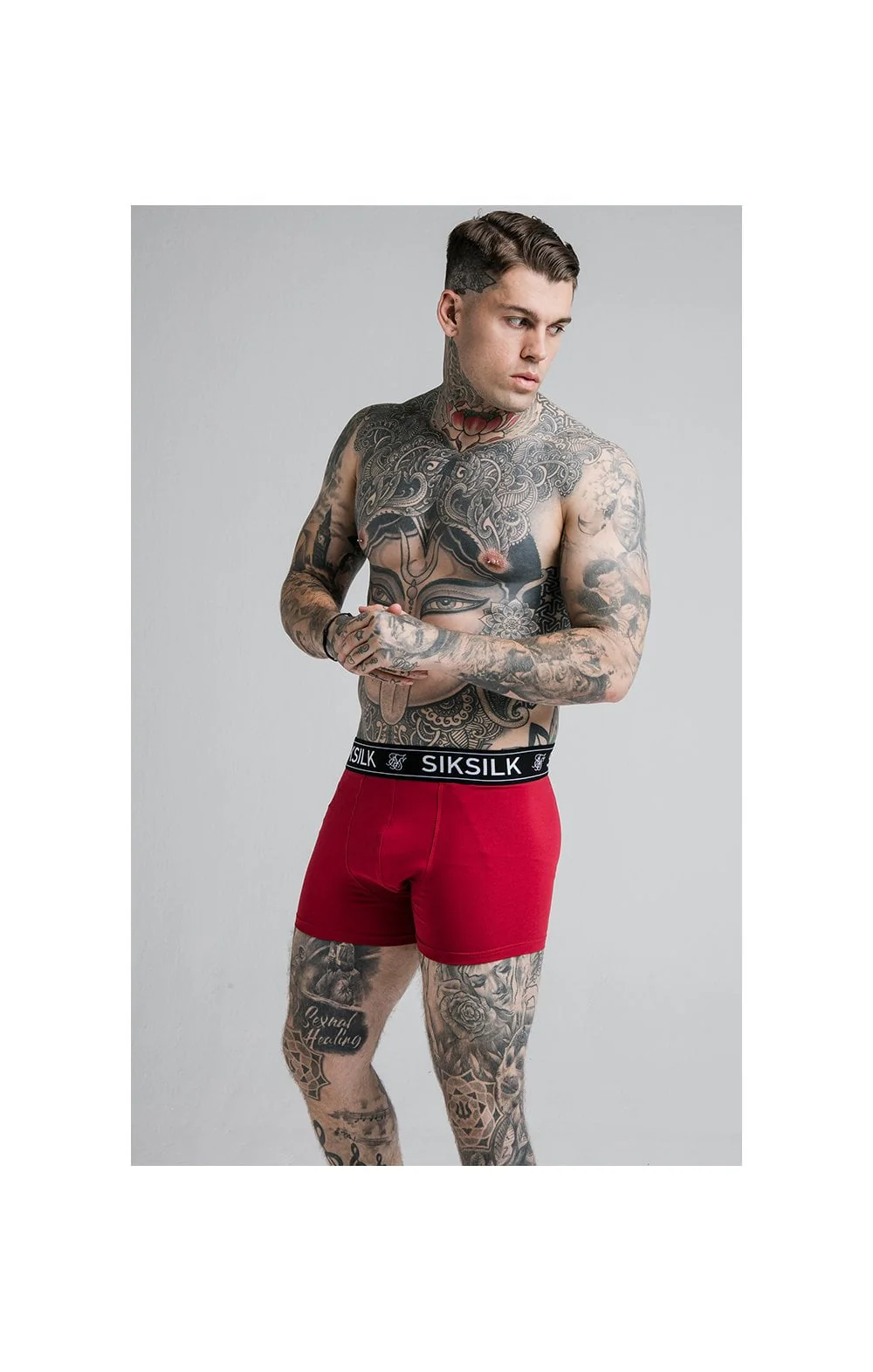 SikSilk Boxer Shorts (2 Pack)  - Red & Navy - Image 4