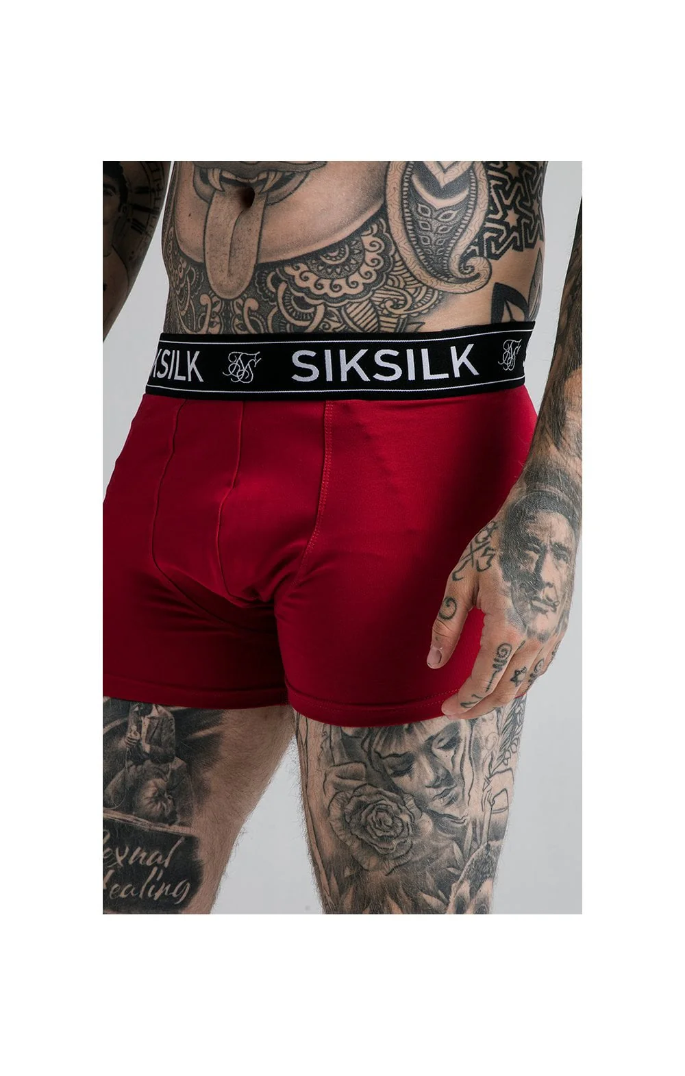 SikSilk Boxer Shorts (2 Pack)  - Red & Navy - Image 6