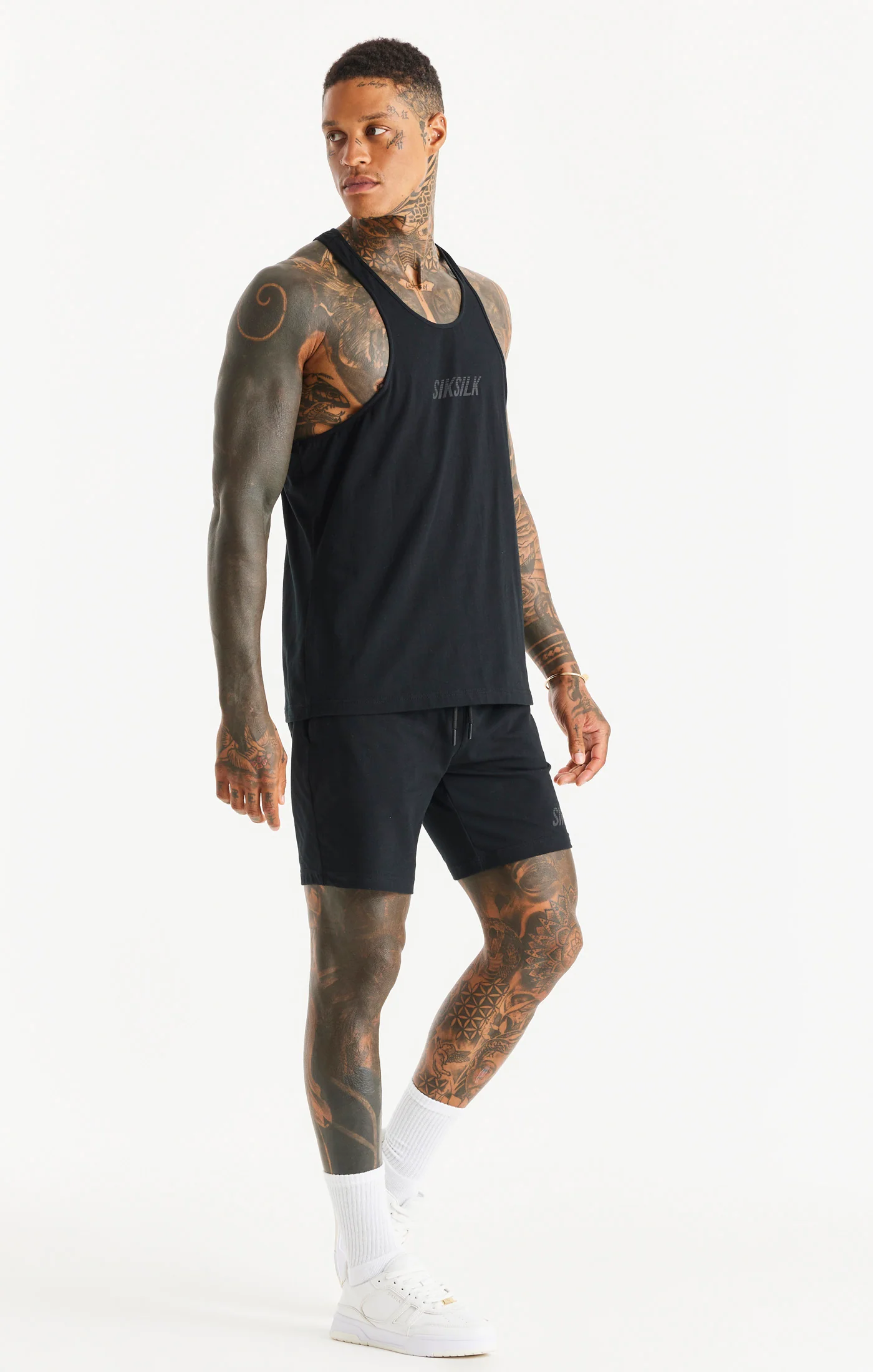 SikSilk Brand Carrier Racer Vest - Black - Image 3