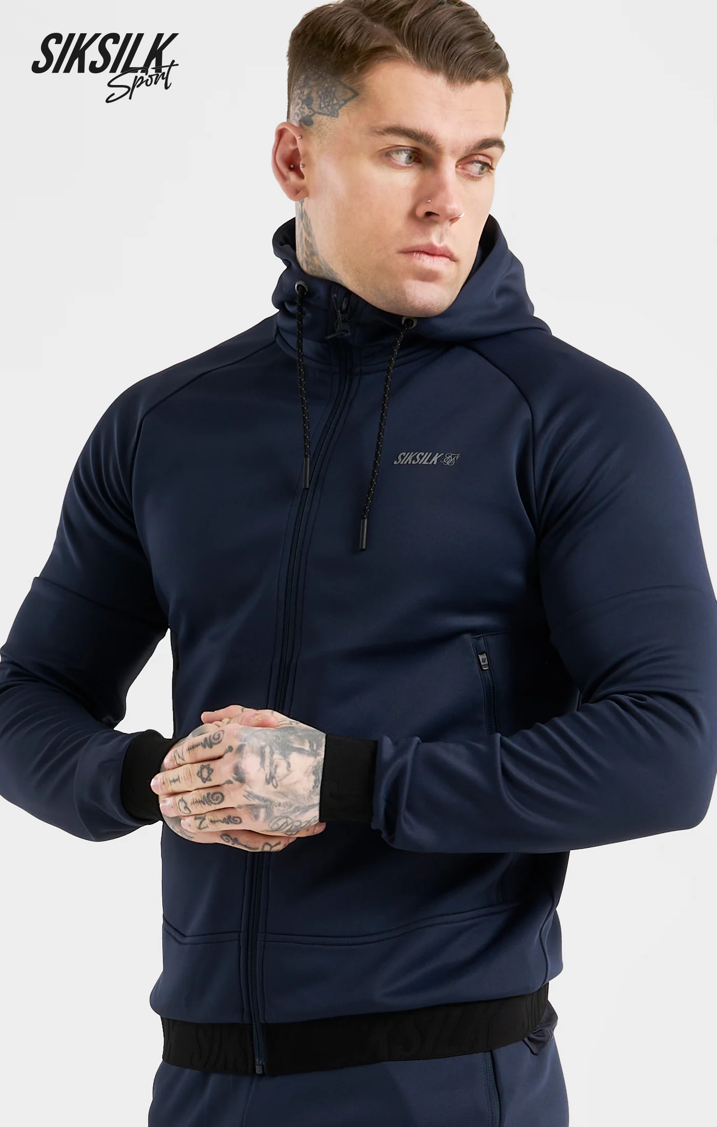 Navy Sports Zip Through Jacket