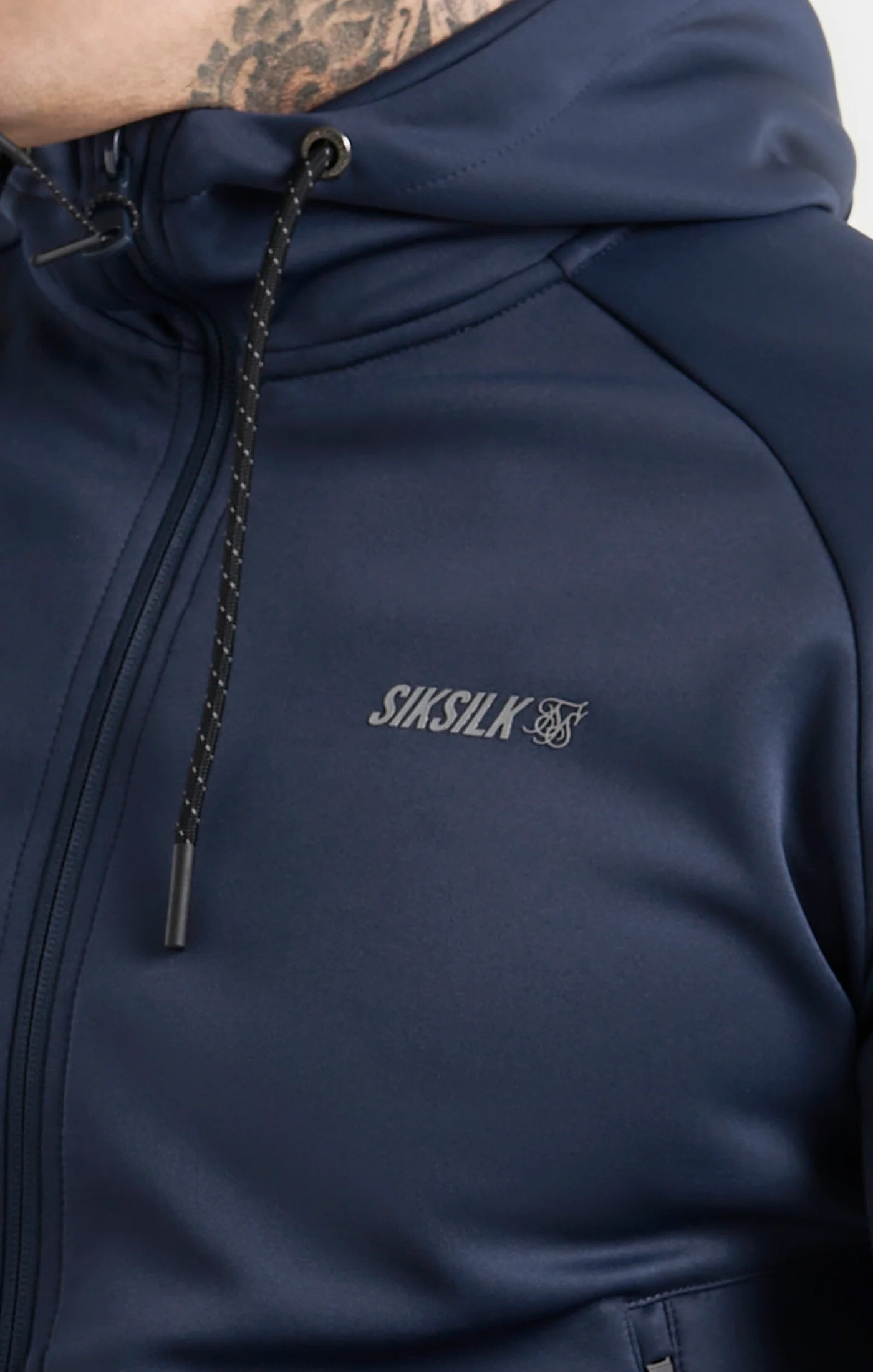 Navy Sports Zip Through Jacket - Image 2