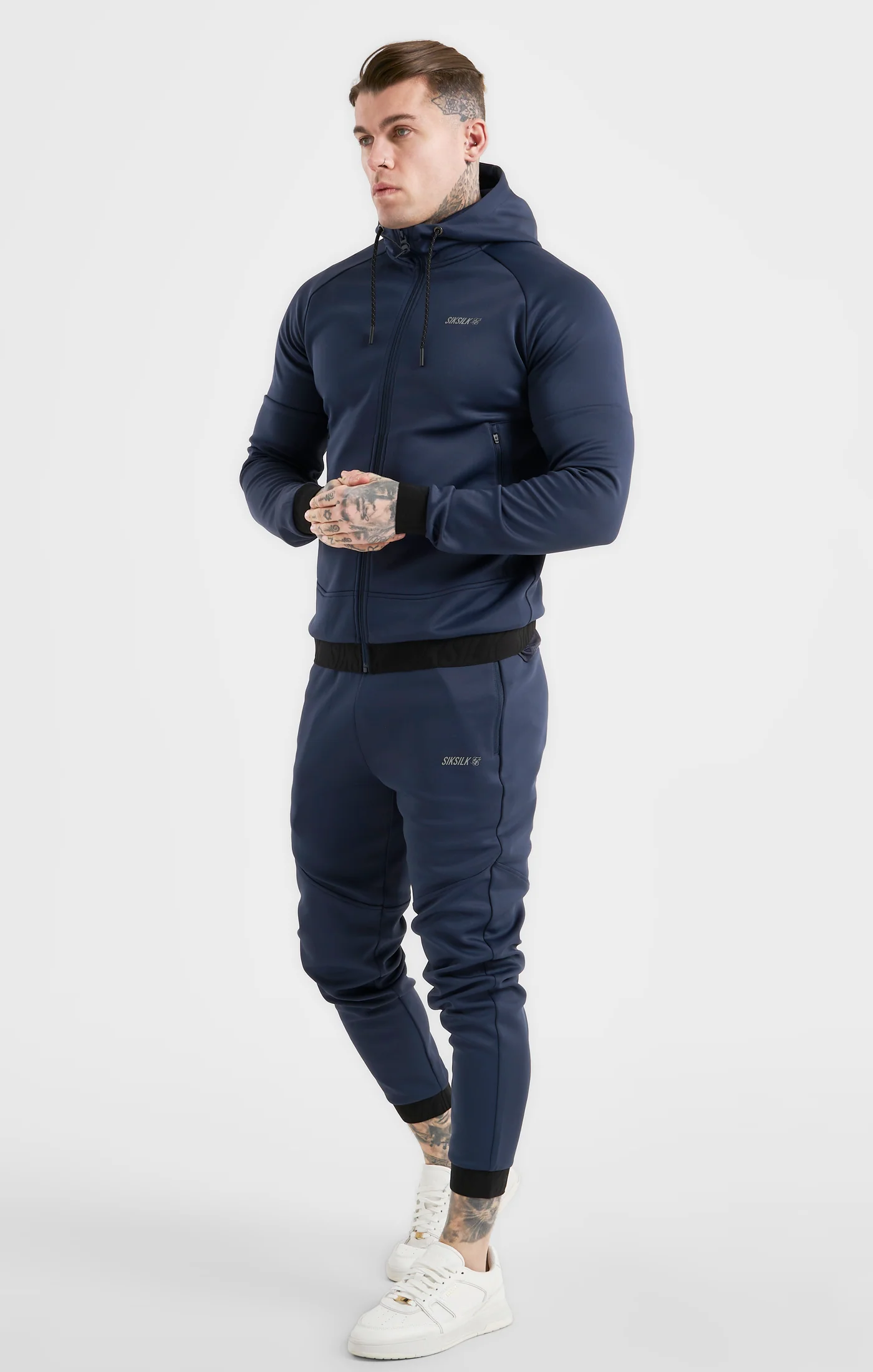 Navy Sports Zip Through Jacket - Image 3