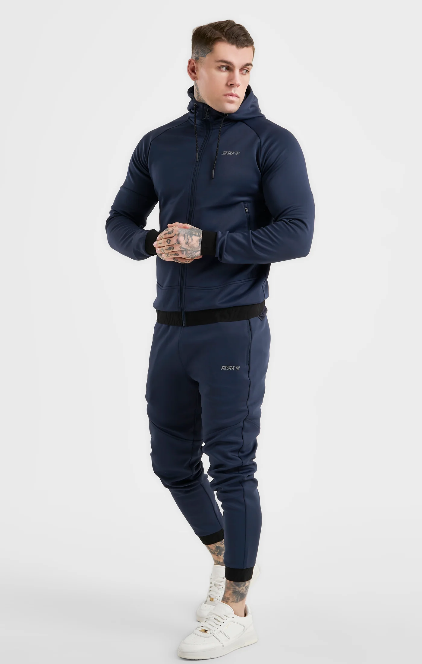 Navy Sports Zip Through Jacket - Image 4