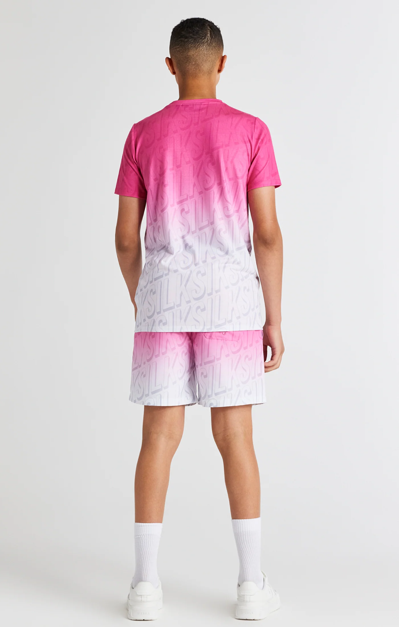 Boys Pink Branded Fade T-Shirt - Image 5