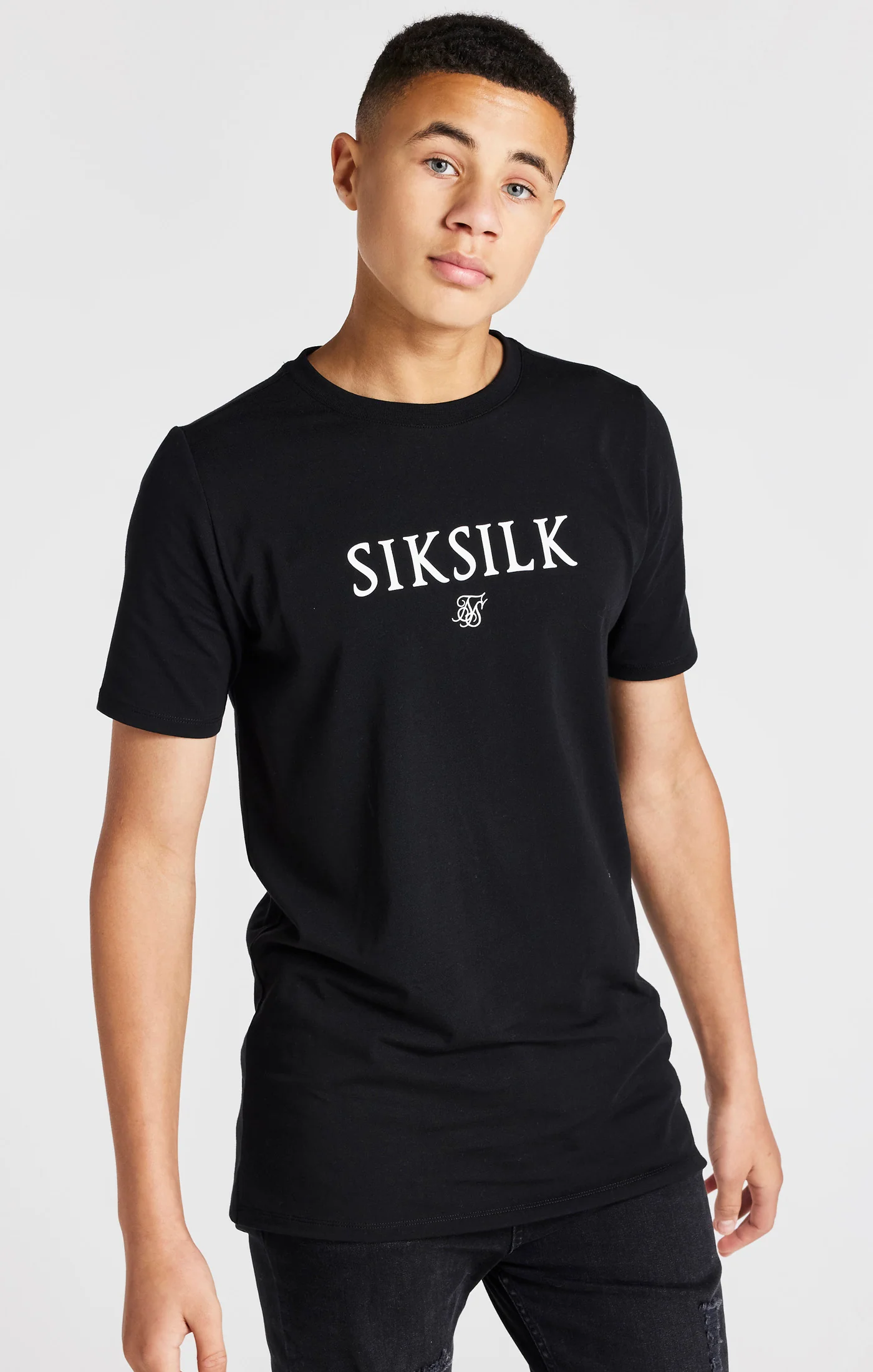 Boys Black Branded T-Shirt