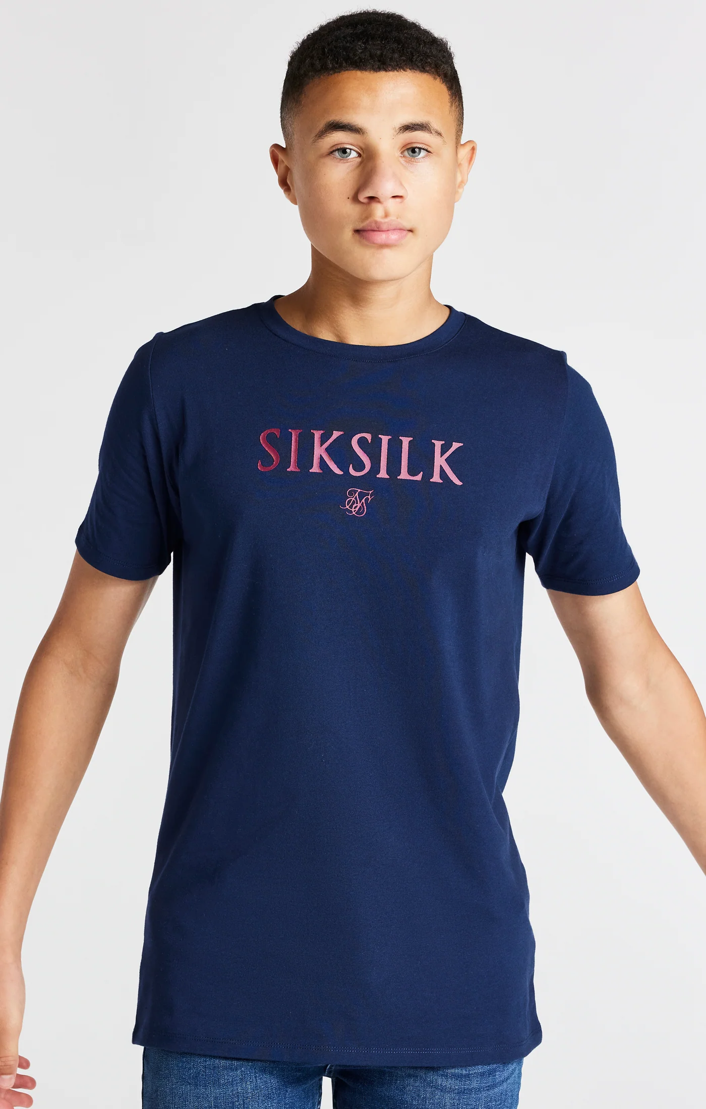 Boys Navy Branded Tee