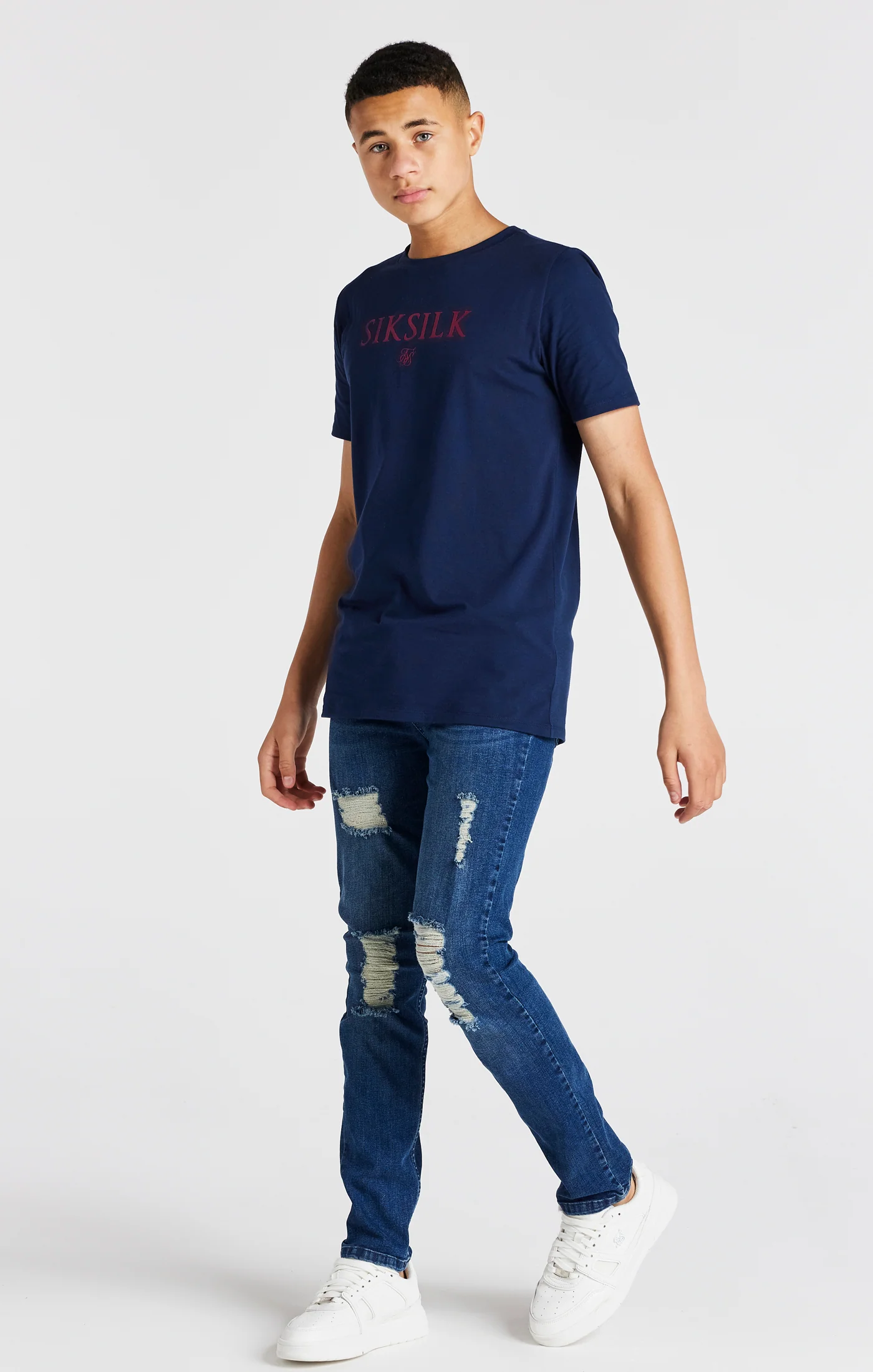 Boys Navy Branded Tee - Image 6