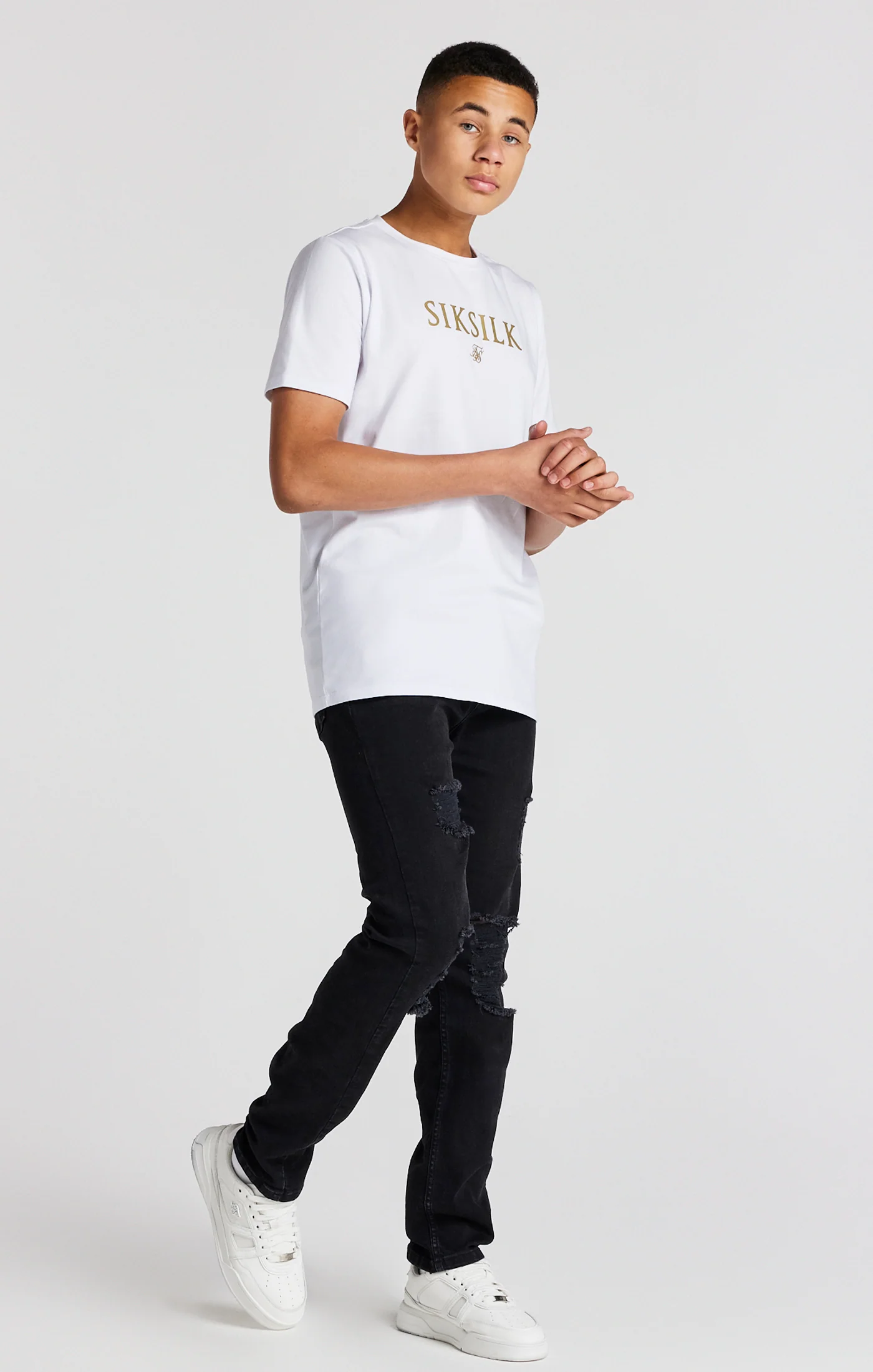Boys White Branded T-Shirt - Image 3