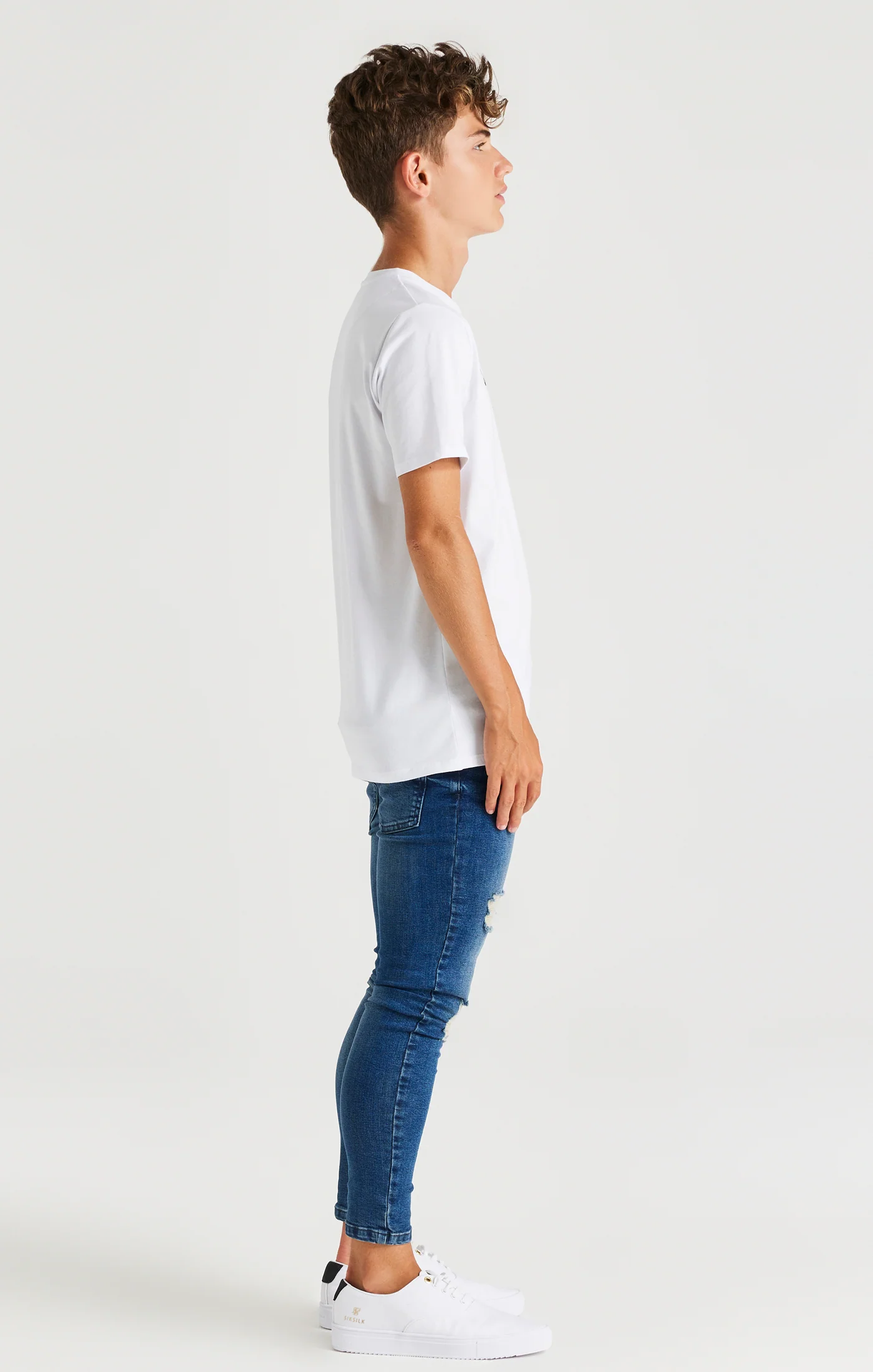 Boys White Branded T-Shirt - Image 4
