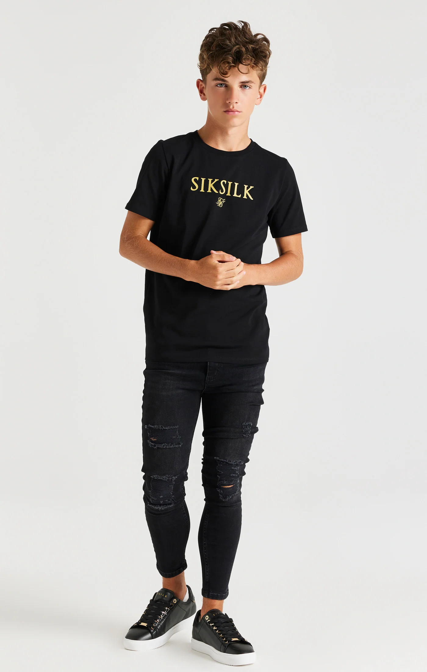 Boys Black Branded T-Shirt - Image 3