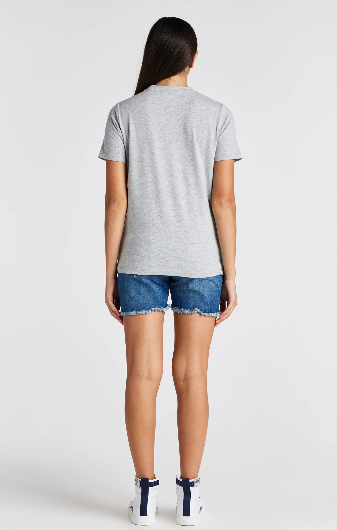 Girls Grey Marl Branded T-Shirt - Image 5