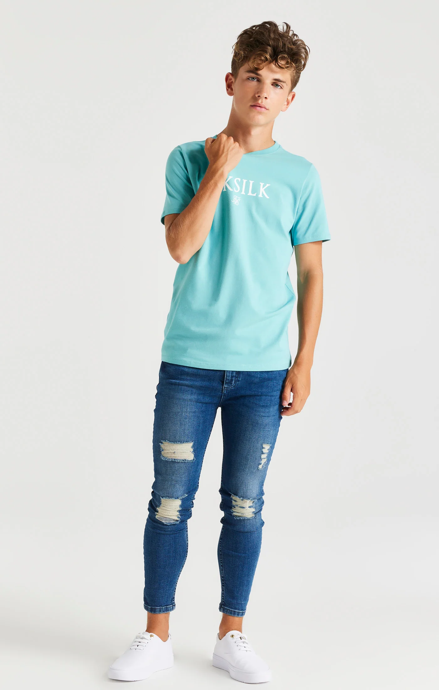 SikSilk Branded Tee - Teal - Image 4