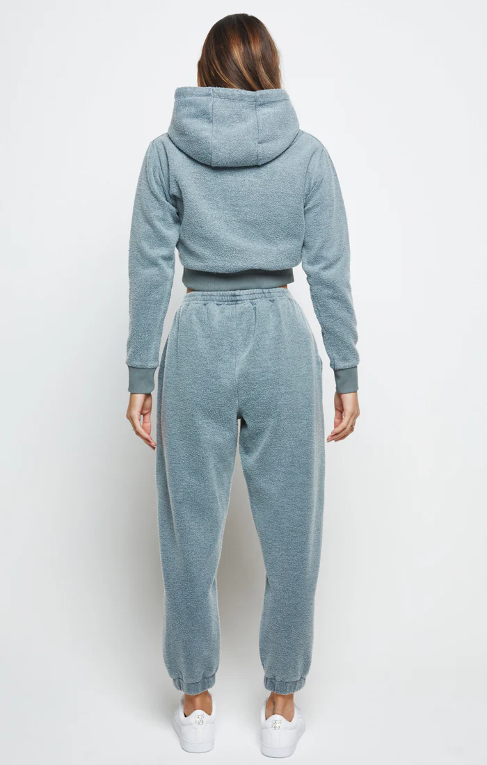 Grey Brushed Cropped Hoodie - Image 5