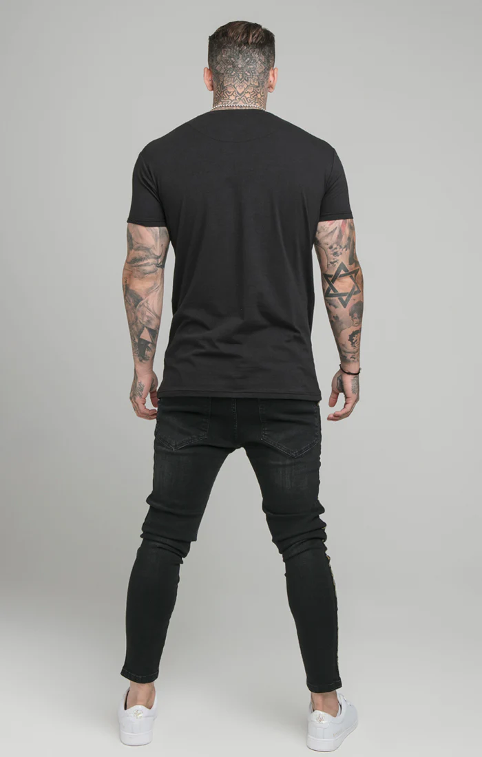 SikSilk Brushed Logo Gym Tee - Black - Image 6