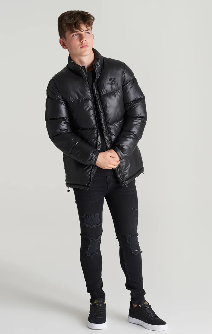 Boys Black Bubble Jacket - Image 5