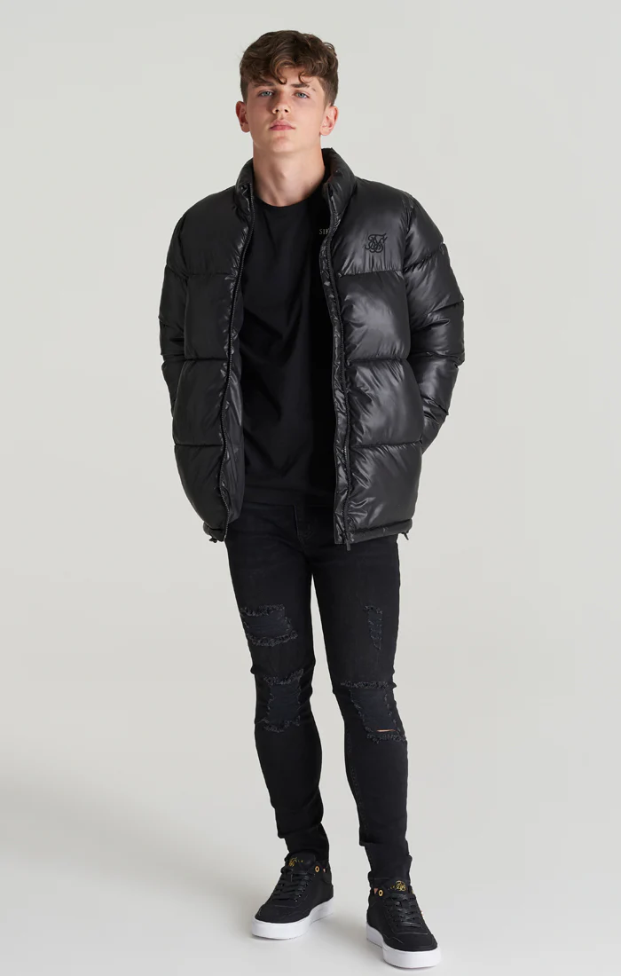 Boys Black Bubble Jacket - Image 7