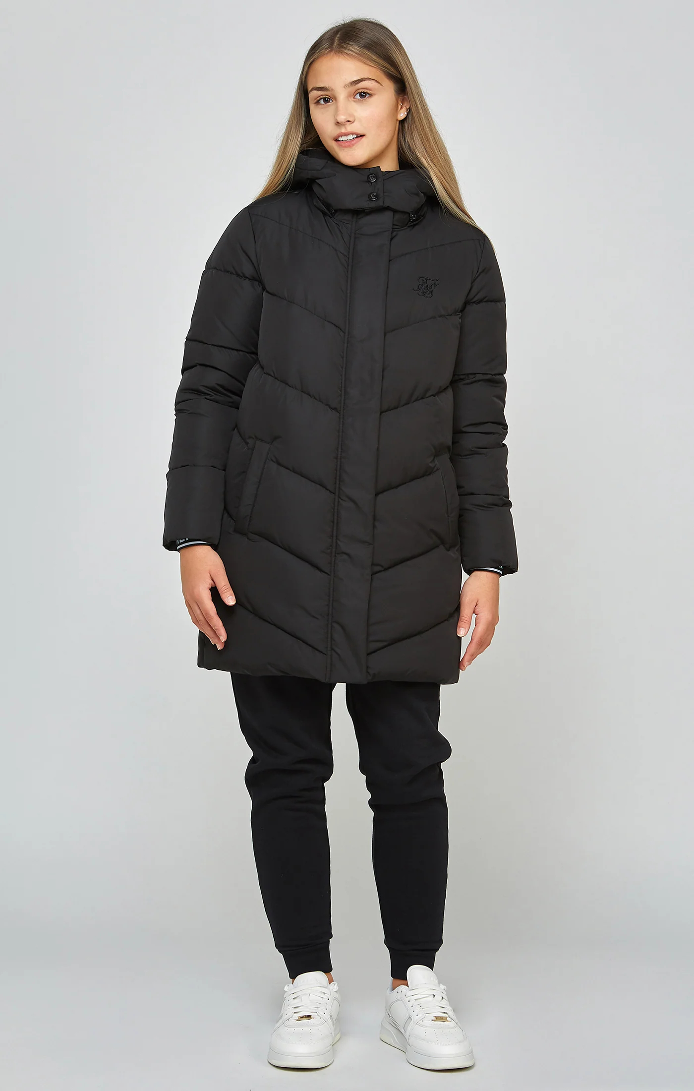 Girls Black Bubble Parka - Image 4