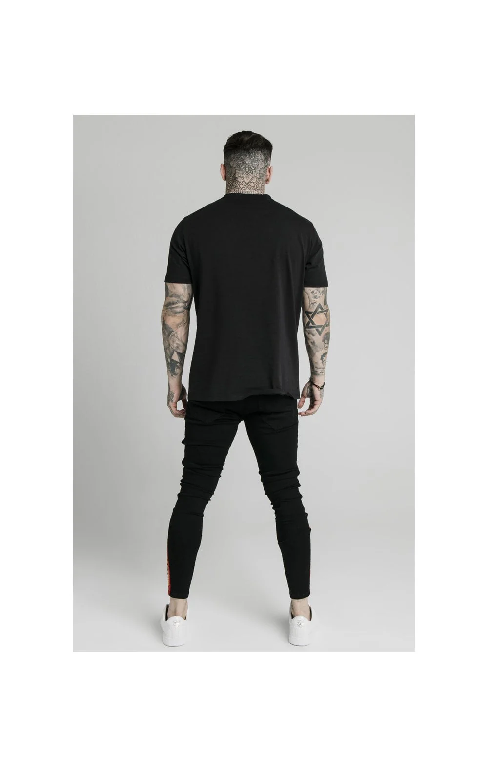 SikSilk Burst Knee Jeans - Black - Image 6