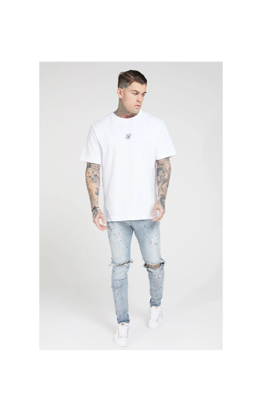 SikSilk Bust Knee Riot Denims - Light Blue - Image 5