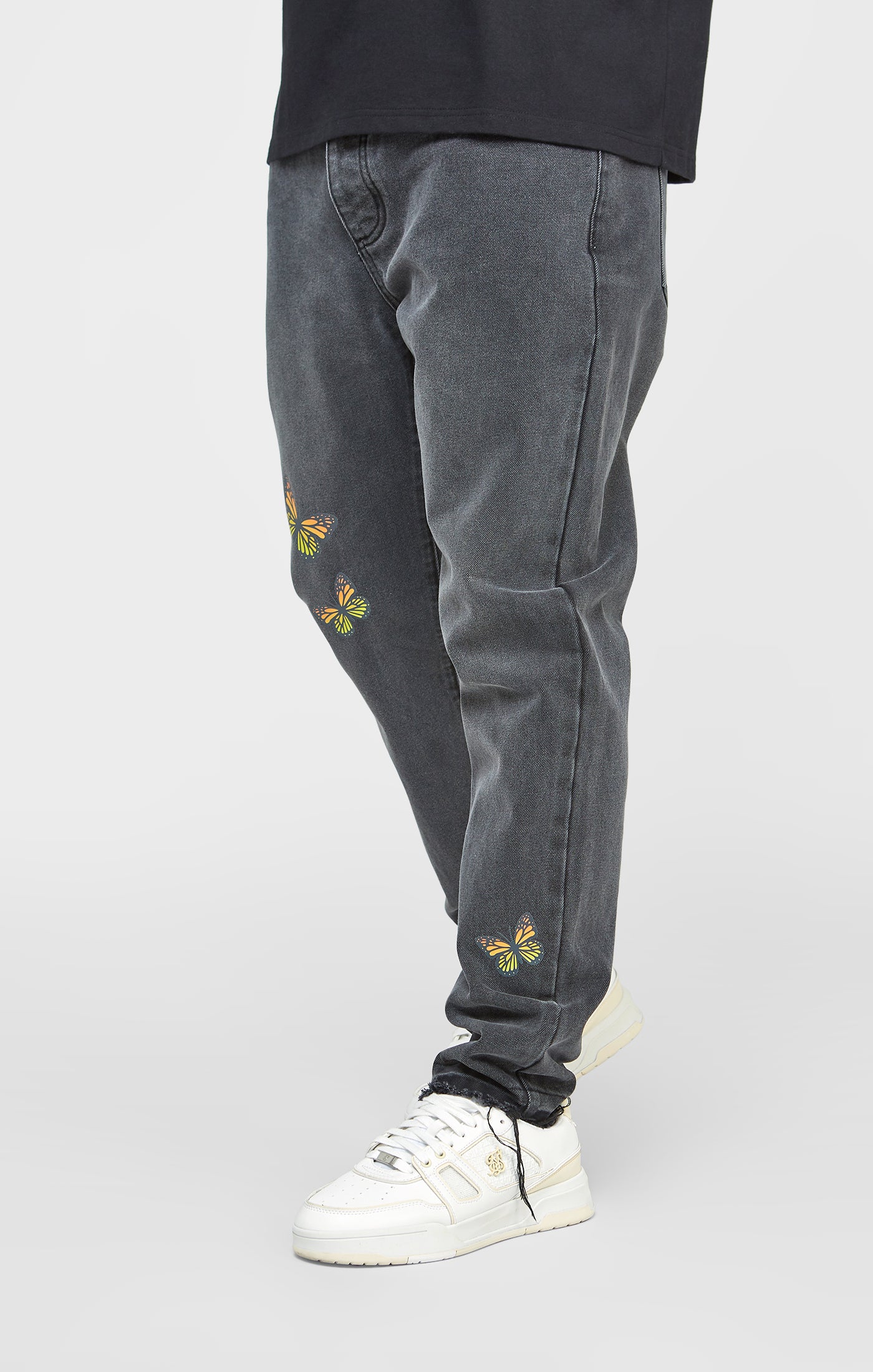 Black Butterfly Straight Fit Denim