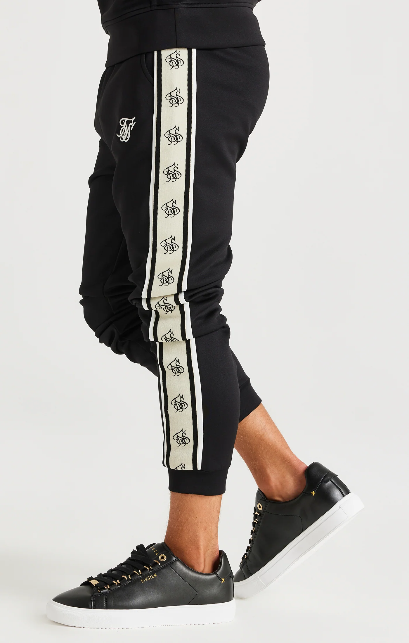 SikSilk Cali Tape Joggers - Black - Image 2