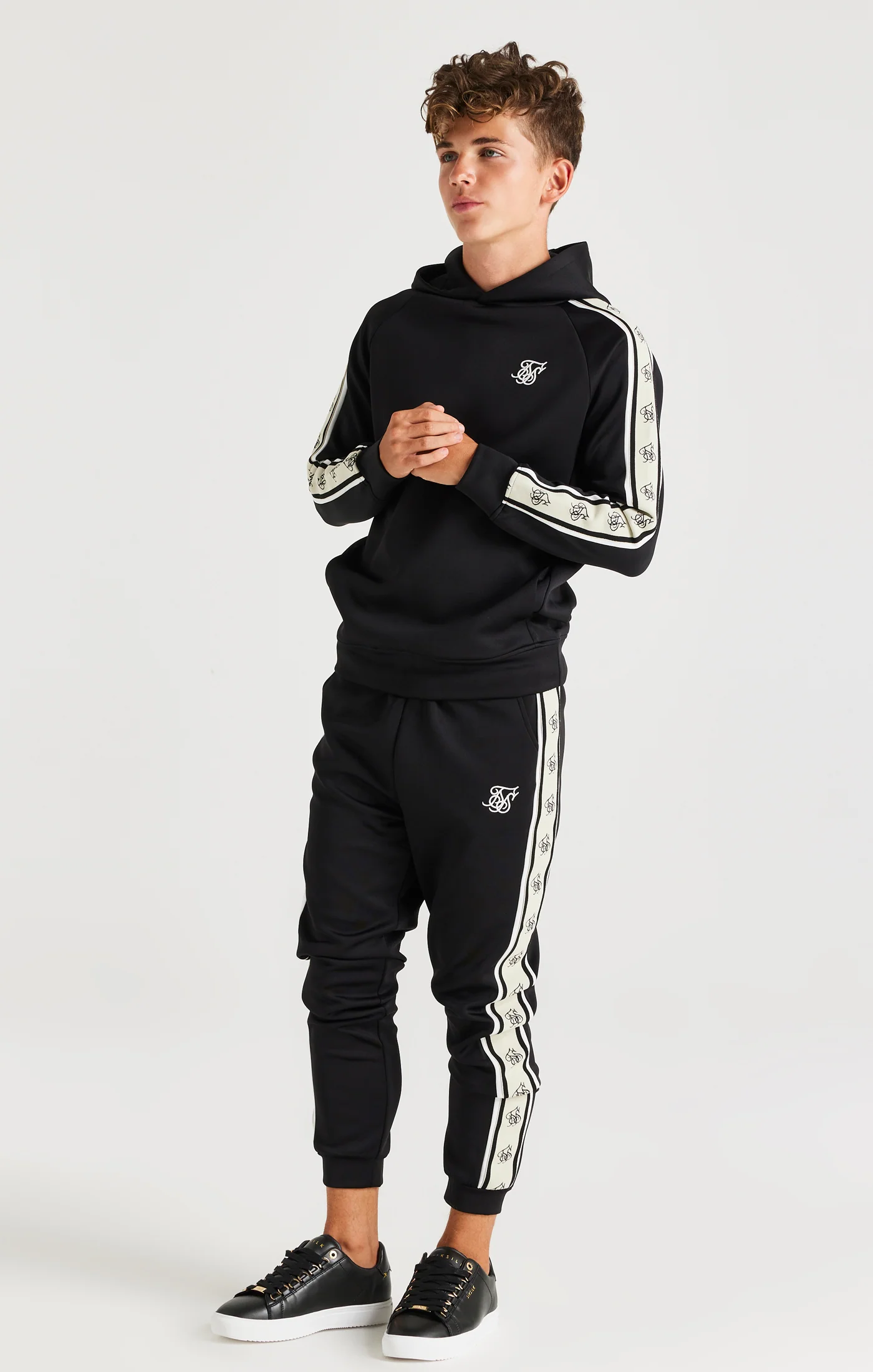 SikSilk Cali Tape Joggers - Black - Image 3