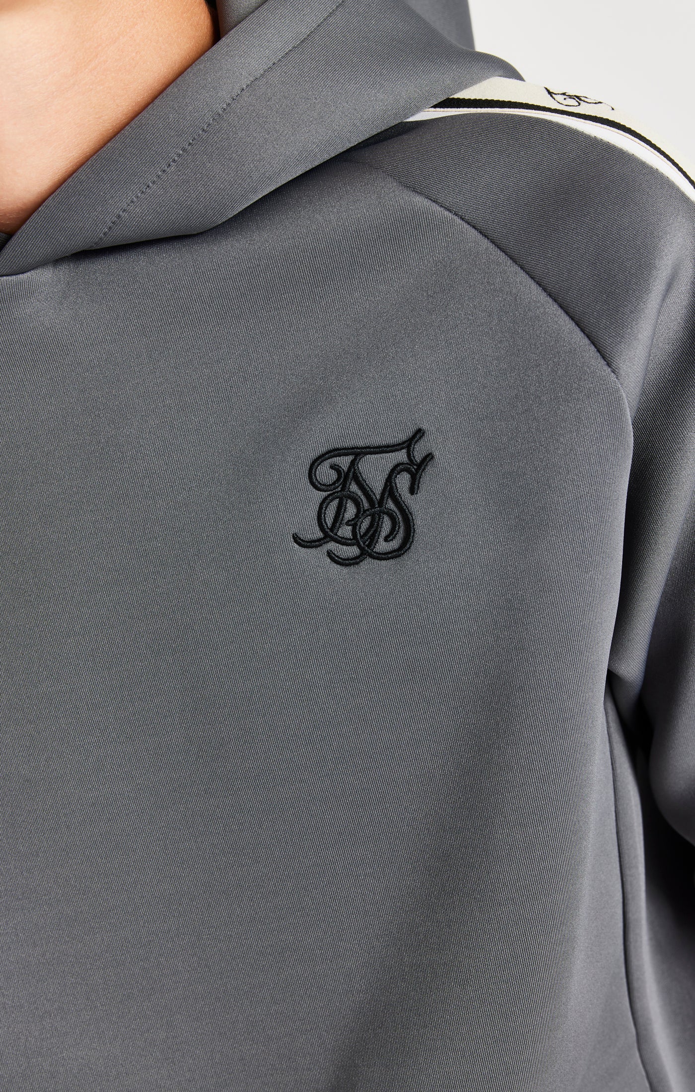 SikSilk Cali Tape Overhead Hoodie - Grey - Image 2