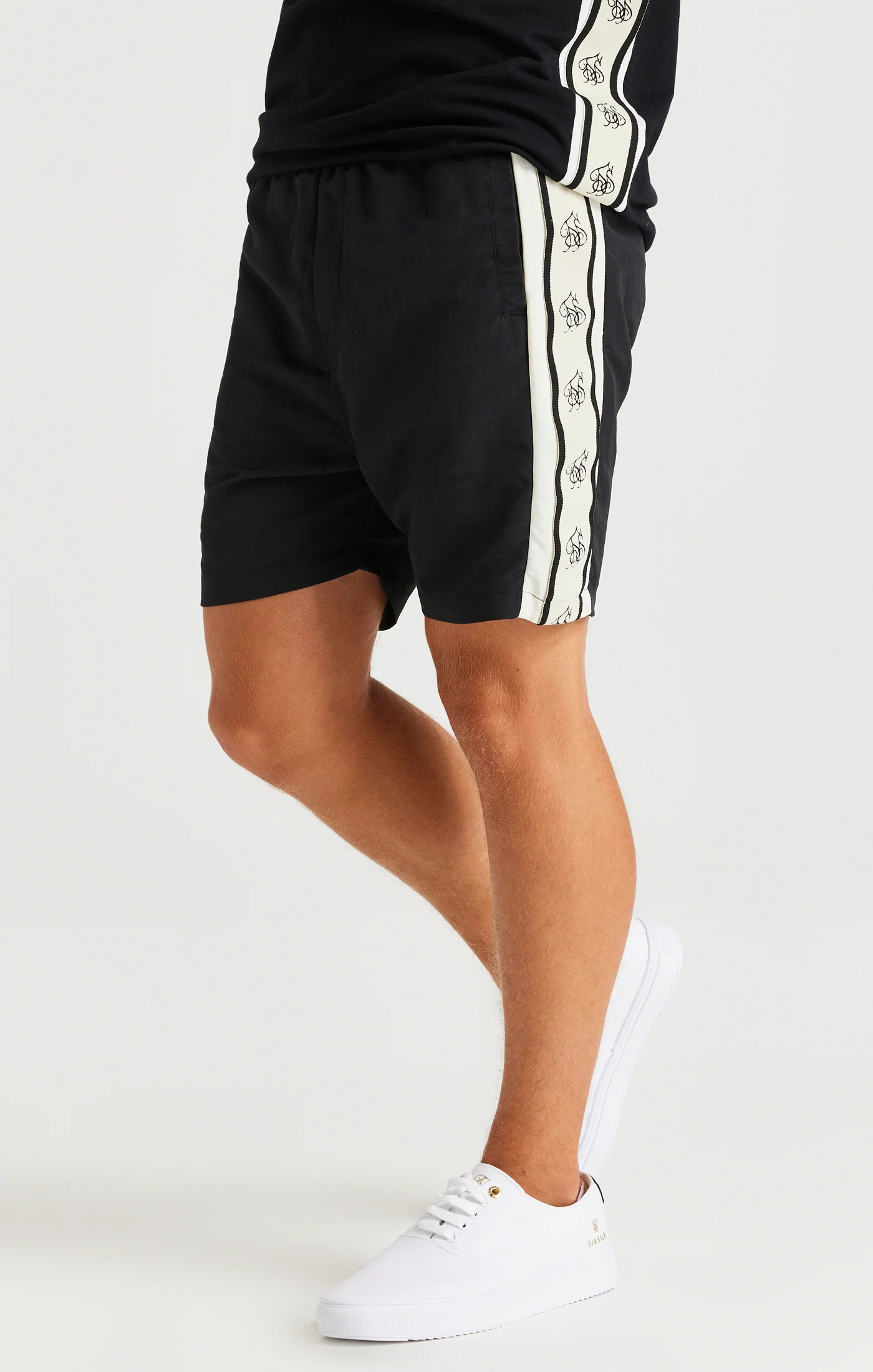 SikSilk Cali Tape Shorts - Black