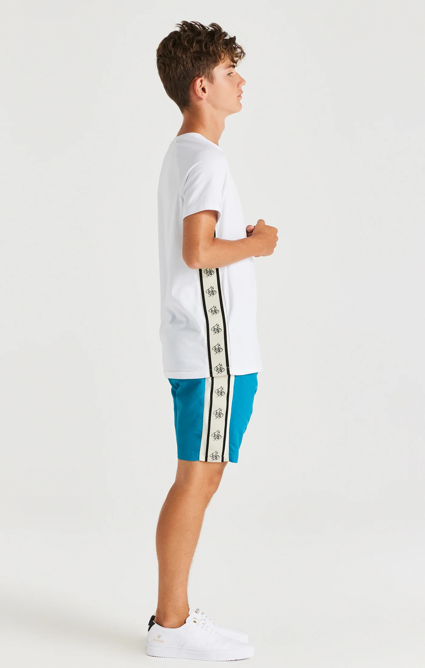 SikSilk Cali Tape Shorts - Teal - Image 6