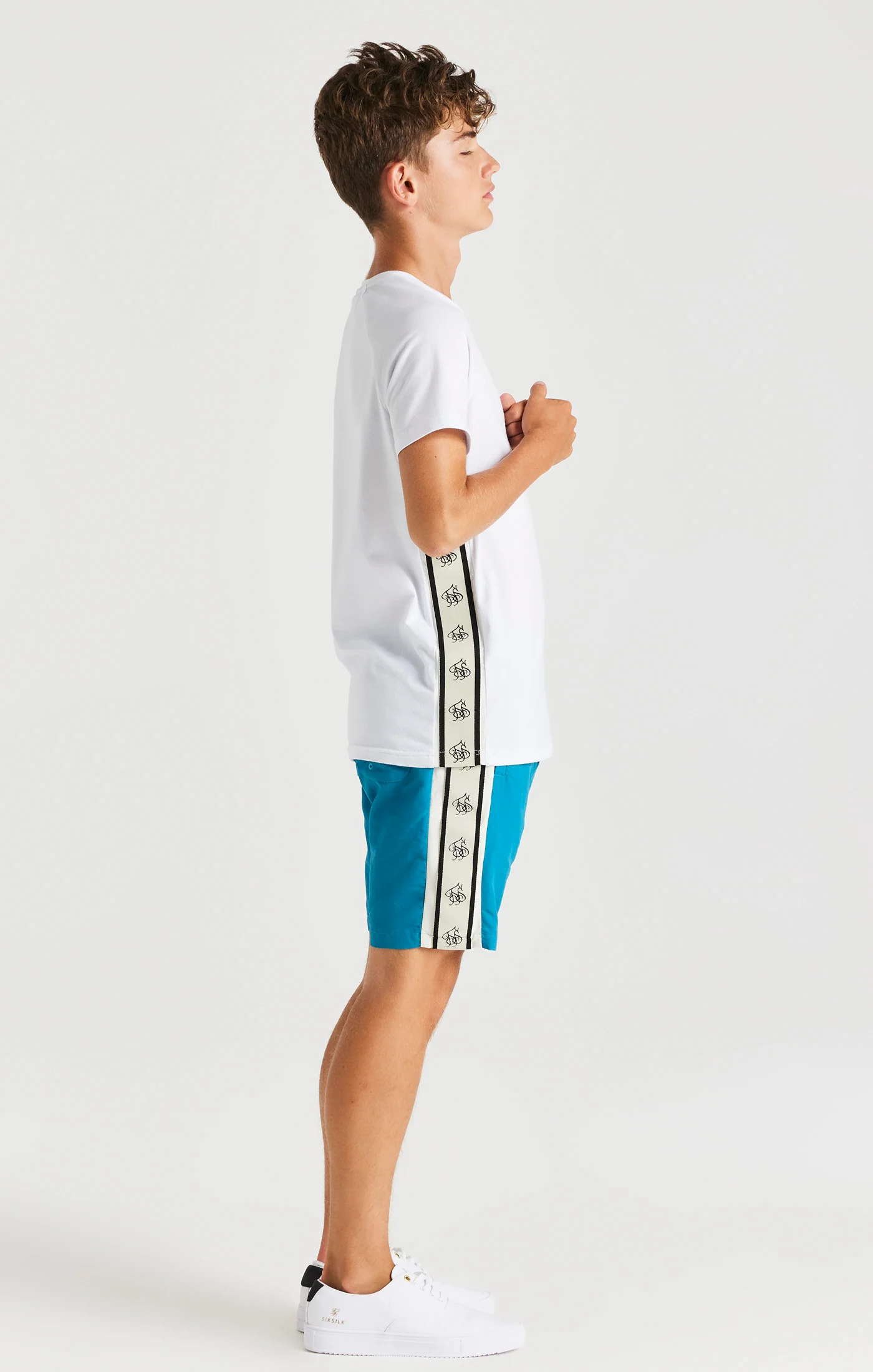 SikSilk Cali Tape Shorts - Teal - Image 9