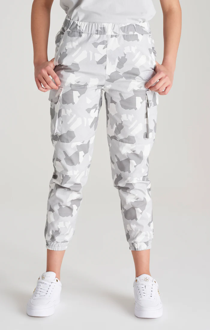 Girls Grey Camo Cargo Pant - Image 2