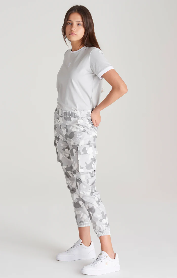 Girls Grey Camo Cargo Pant - Image 5