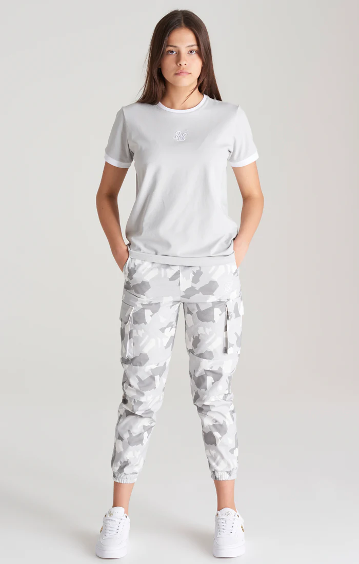 Girls Grey Camo Cargo Pant - Image 7