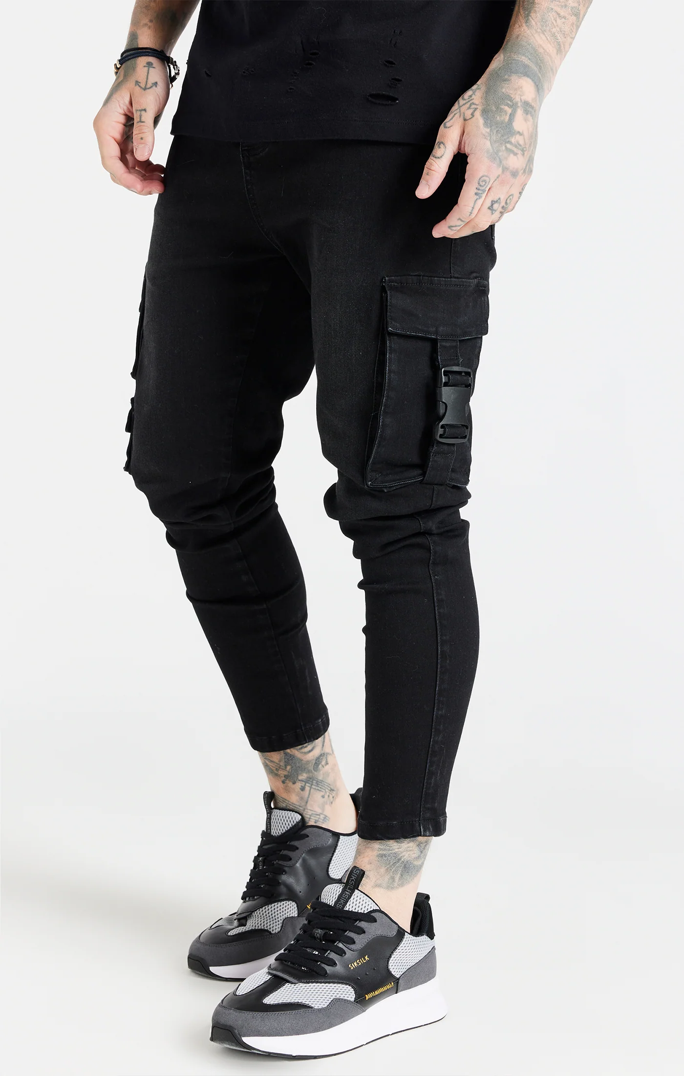 Black Cargo Skinny Jean