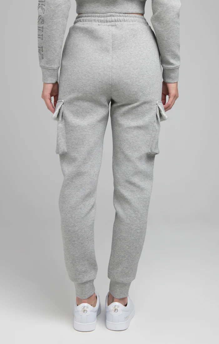 SikSilk Cargo Joggers - Grey Marl - Image 4