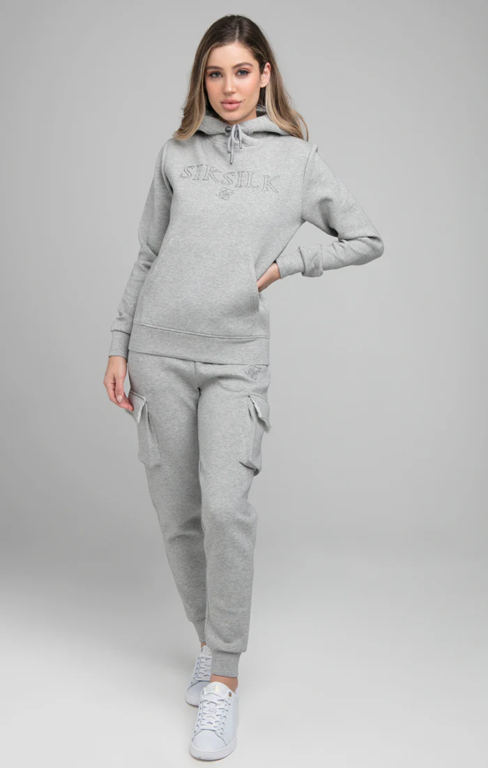 SikSilk Cargo Joggers - Grey Marl - Image 5