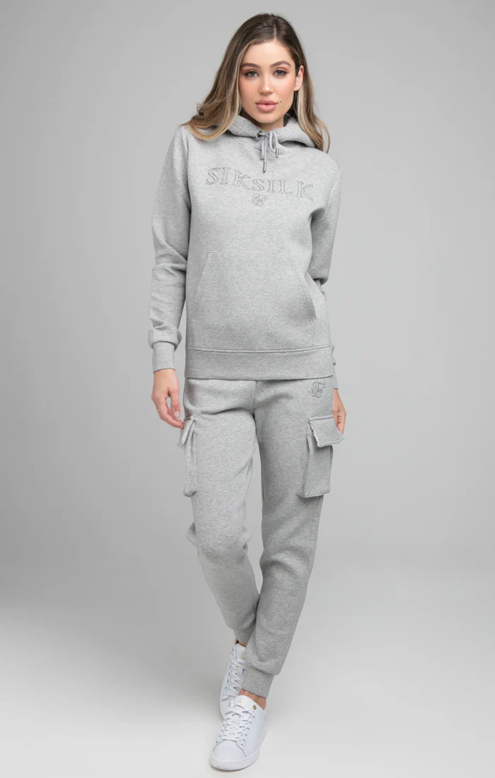 SikSilk Cargo Joggers - Grey Marl - Image 6