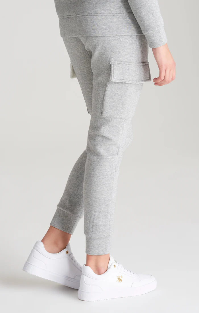 SikSilk Cargo Joggers - Grey Marl - Image 2