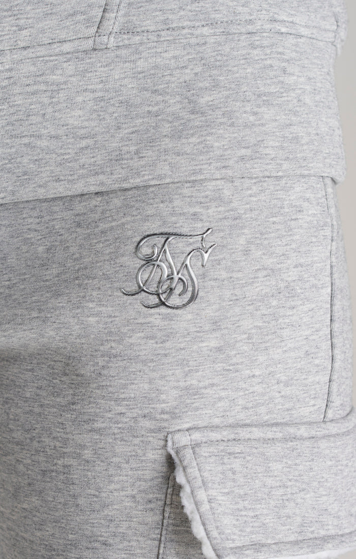 SikSilk Cargo Joggers - Grey Marl - Image 4
